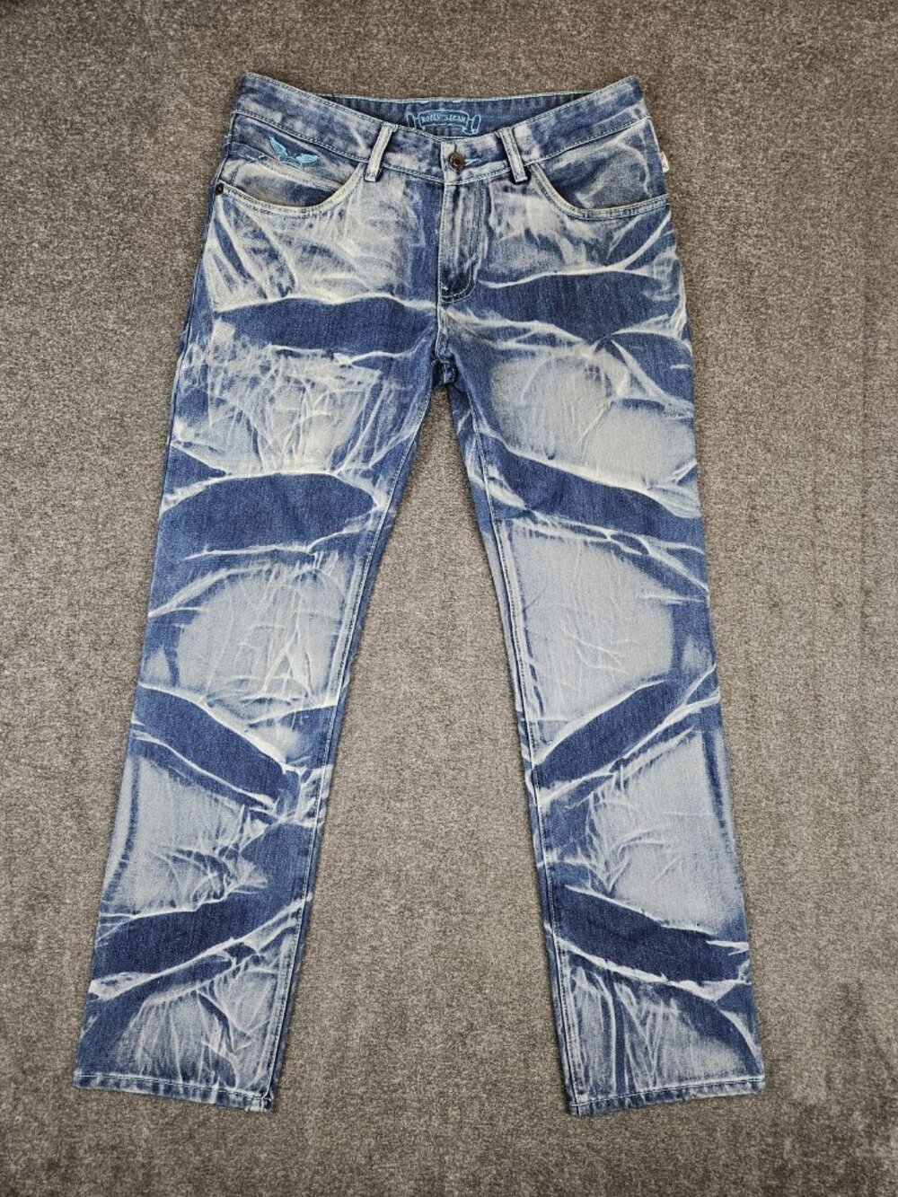 Robin's Jean Straight Acid Wash Blue Denim Jeans Mens 32 (32x32) Made in USA